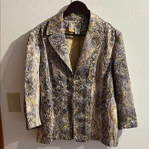 Chico's Women's Black, Gray, and Yellow Blazer